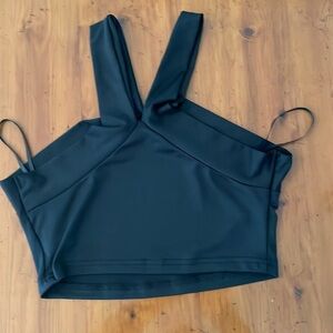 Black, solid, crop halter top size XS